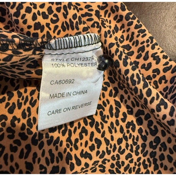 MACY'S BACKSTAGE M.I.D Cheetah Print Blousy Dress Cinched Waist NWT - Picture 4 of 6